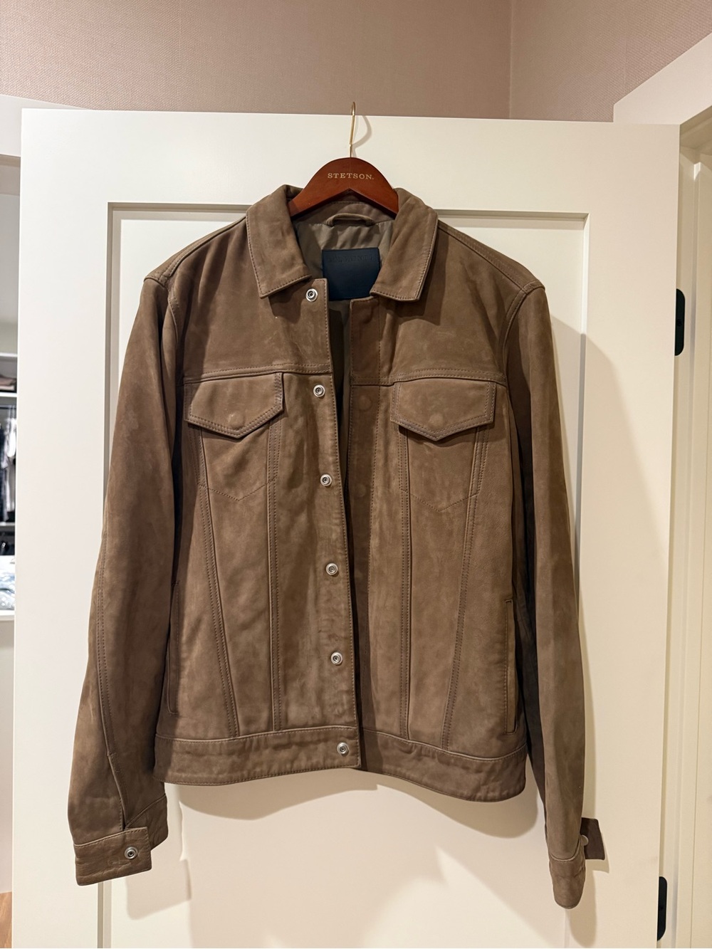 All Saints Brown Suede Bomber Jacket